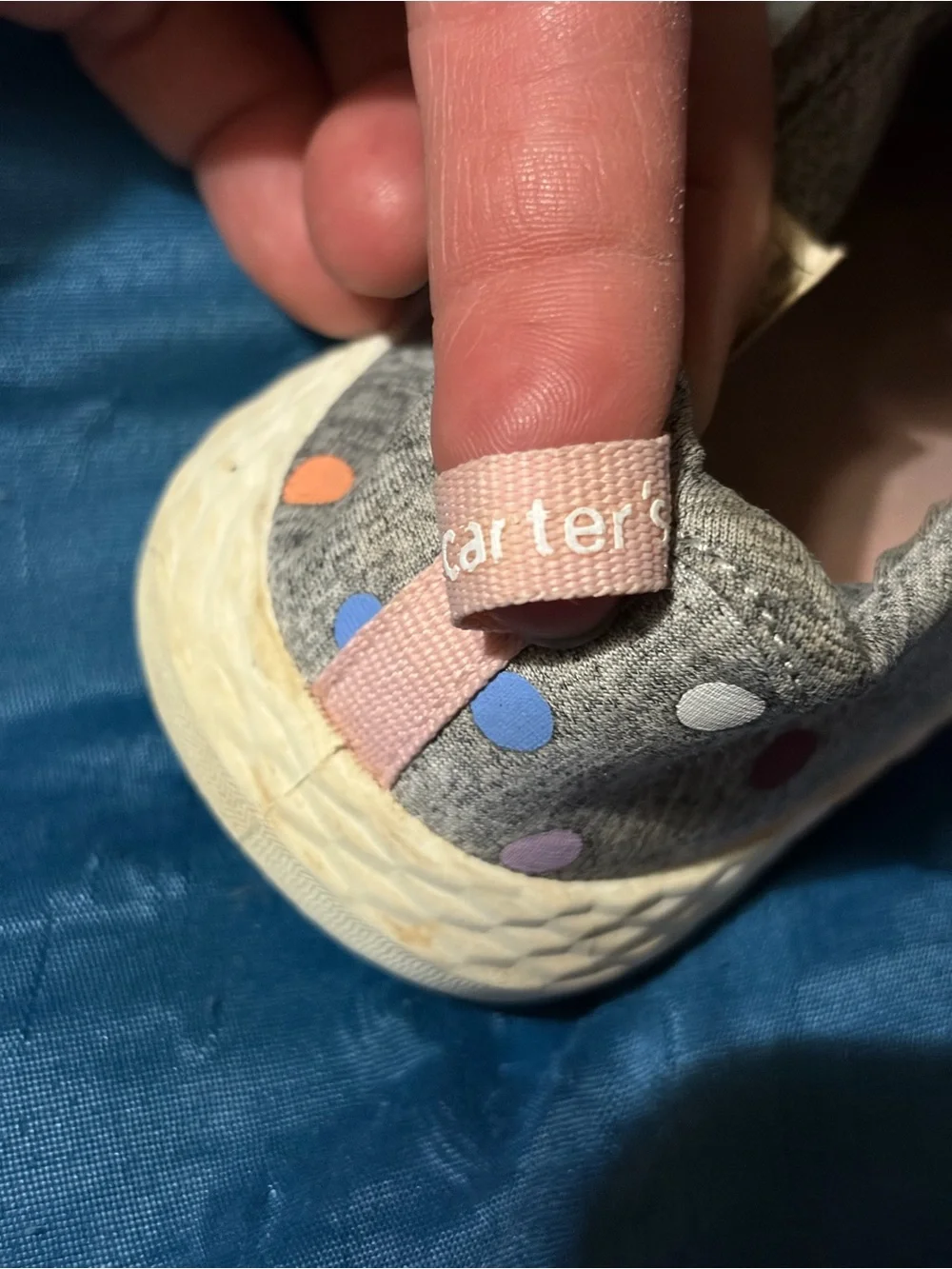 Carter's Gray Slip-On Kids Shoes with Multicolor Polka Dots